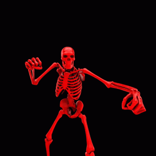 Red Spooky Scary Skeletons GIF