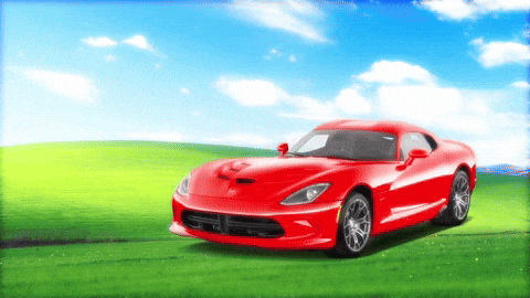 Red Sports Car Dodge Viper GIF