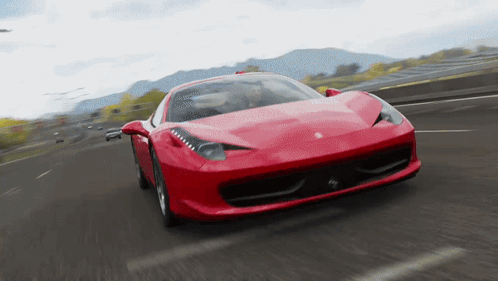 Red Sports Car Driving