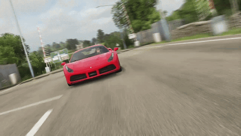 Red Sports Car Driving
