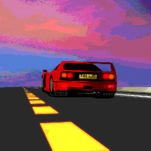 Red Sports Car Ferrari F40 GIF