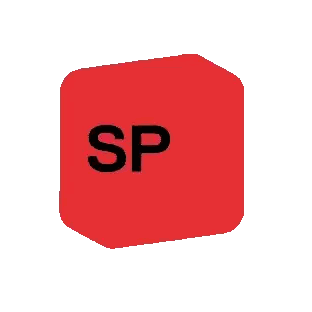Red Square with SP Letters