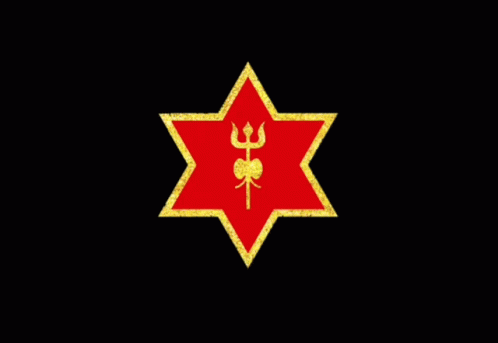 Red Star With Gold Trim And Trident GIF