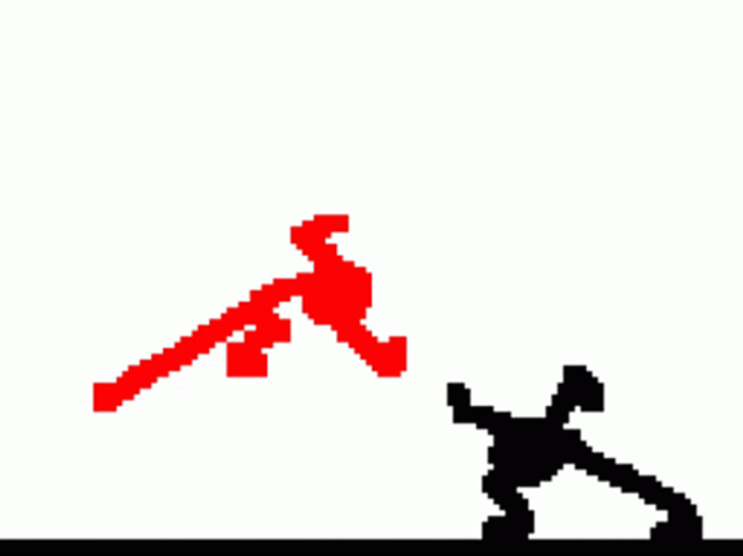 Red Stickman Fighting Black Stickman GIF