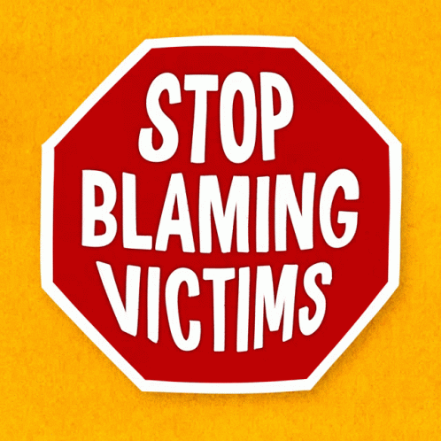 Red Stop Sign Saying Stop Blaming Victims