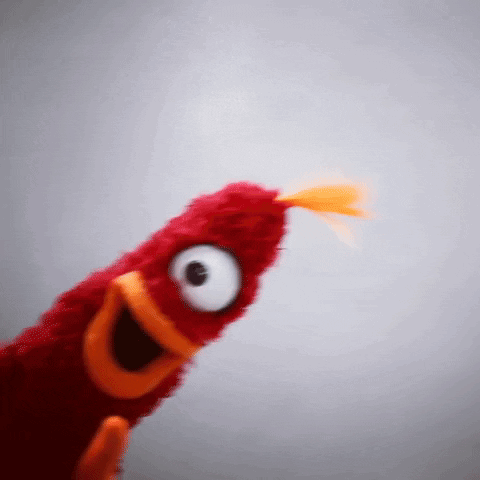 Red Stuffed Animal Big Eyes Orange Tail GIF
