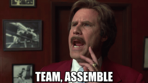 Red Suit Man Stuffed Animal Wolf Pack Assemble GIF