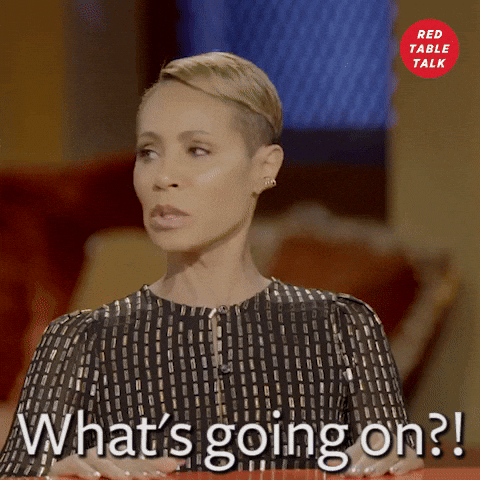 Red Table Talk Whats Going On With Hand Gesture GIF
