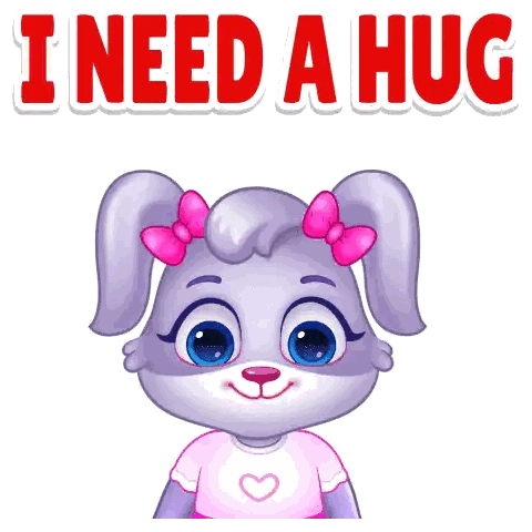 Red Text I Need a Hug Bunny