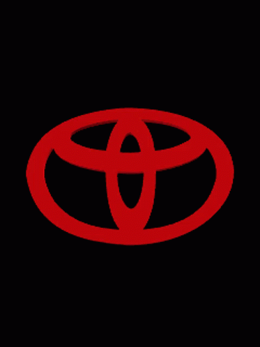 Red Toyota Logo On A Black Background GIF