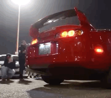 Red Toyota Supra Engine Start GIF