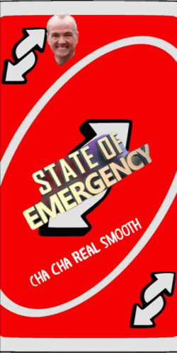 Red Uno Card Saying State Of Emergency GIF