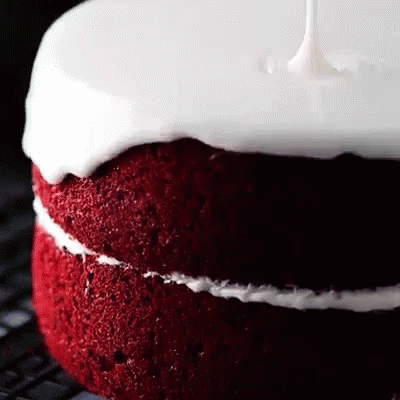 Red Velvet Cake With White Frosting GIF