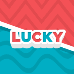 Red White and Blue Background Saying Lucky