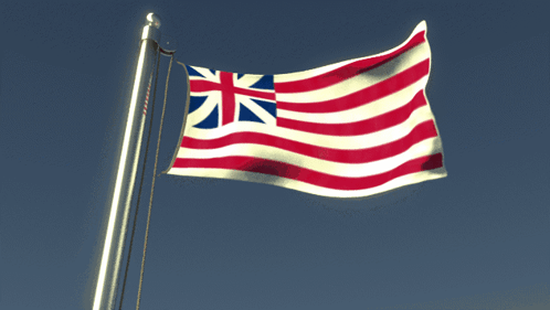 Red White And Blue Flag With British Flag GIF