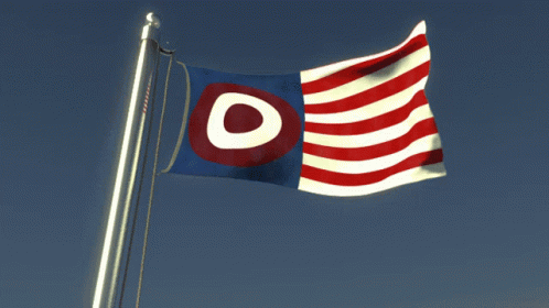 Red White and Blue Flag With Large Circle