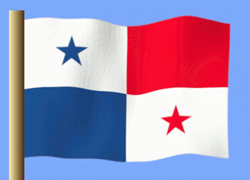 Red White And Blue Flag With Red Star GIF