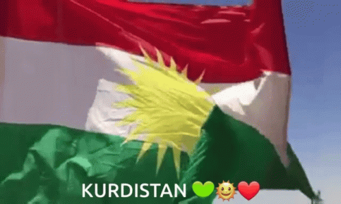Red White and Green Flag Kurdistan
