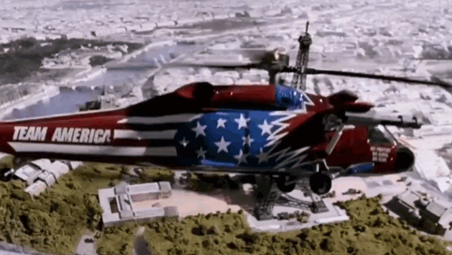 Red White Blue Helicopter Team America
