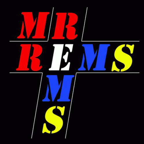 Red White Blue Mr Rems Ms on Black