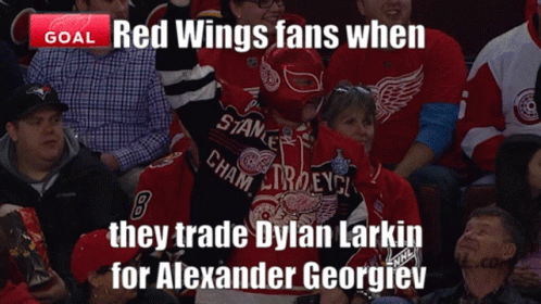 Red Wings Fans When They Trade Dylan Larkin For Alexander Georgiev GIF