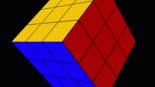 Red Yellow Blue Rubik's Cube Black Backdrop