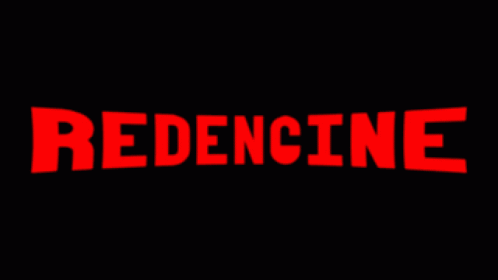 Redencine Red Letters on Black Background