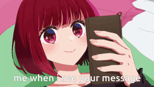 Redhead Girl Smiling at Phone
