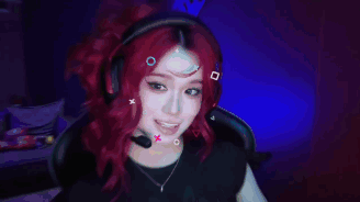 Redhead Woman Headphones Mic Saying Go Fucking Ez