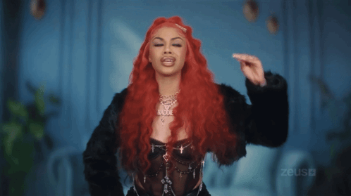 Redhead Woman Wearing Bride Necklace GIF