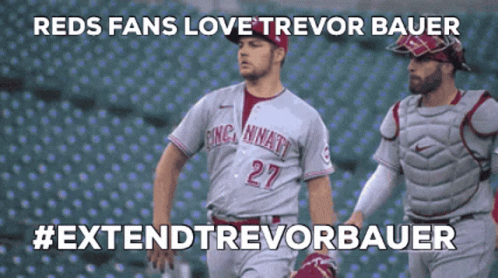 Reds Love Trevor Bauer GIF