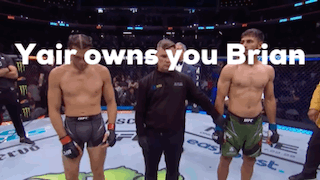 Referee Between Two Fighters Saying Yair Owns You Brian