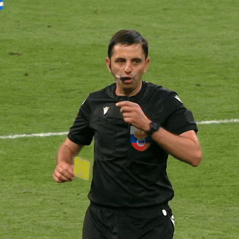 Referee Casually Shows Yellow Card Penalties GIF