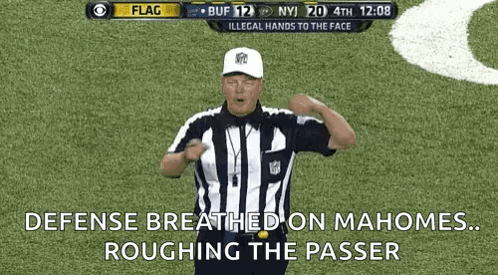Referee Defense Breathed on Mahomes... Roughing the Passer