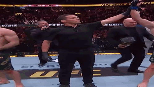 Referee Holds Up Fighter's Arm GIF