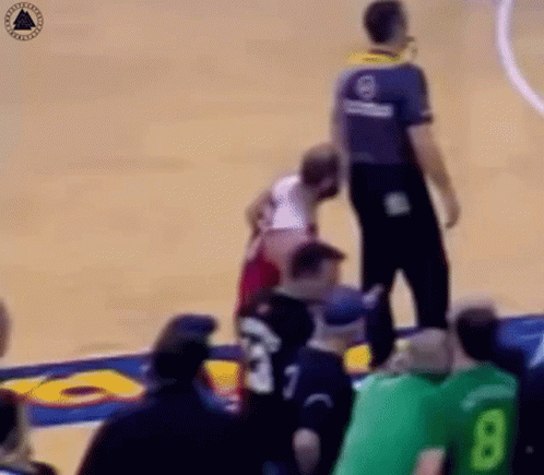 Referee Next To Basketball Player GIF