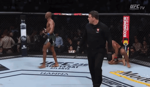 Referee Stands Between Two UFC Fighters