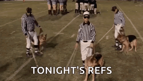 Referees Walking German Shepherds on Field