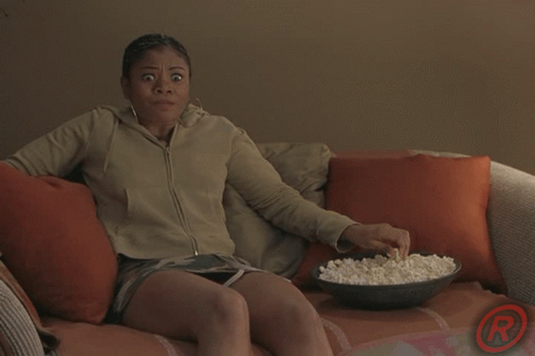 Regina Hall Nervously Eating Popcorn Meme GIF