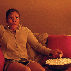 Regina Hall Popcorn Watching Drama Show GIF