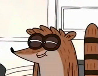 Mordecai And Rigby Smirking Regular Show GIF
