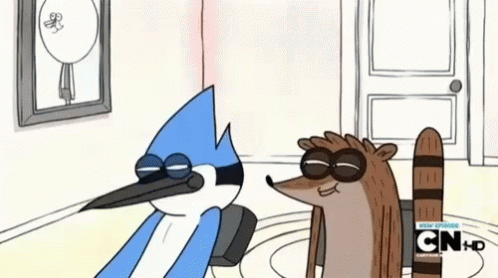 Rigby Mordecai Hmm Hmm Regular Show GIF