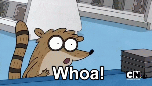 Amazed Rigby Regular Show GIF