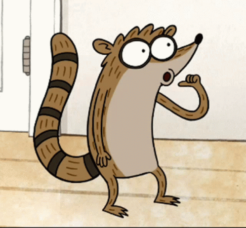 Rigby Tapping His Body Regular Show GIF