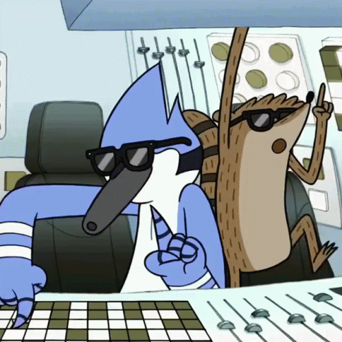 Mordecai And Rigby Happy Dance Regular Show GIF