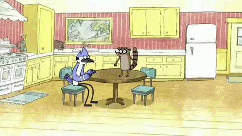 Regular Show Characters In Kitchen GIF