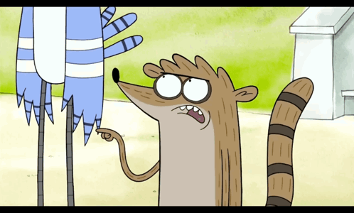 Regular Show Raccoon and Blue Penguin