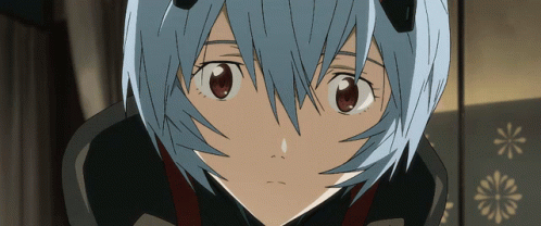 Rei Ayanami Blinking Her Eyes GIF
