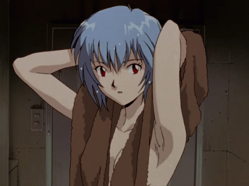 Rei Ayanami Cleaning With Towel GIF