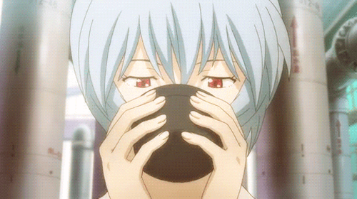Rei Ayanami Drinking Hot Drink GIF